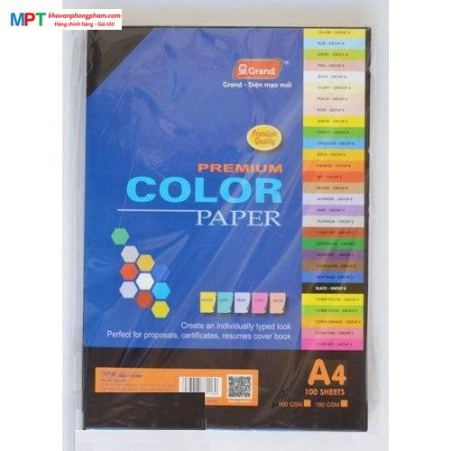 Bìa màu A4 MÀU ĐEN - Định lượng 120gsm - 100 tờ/tập
