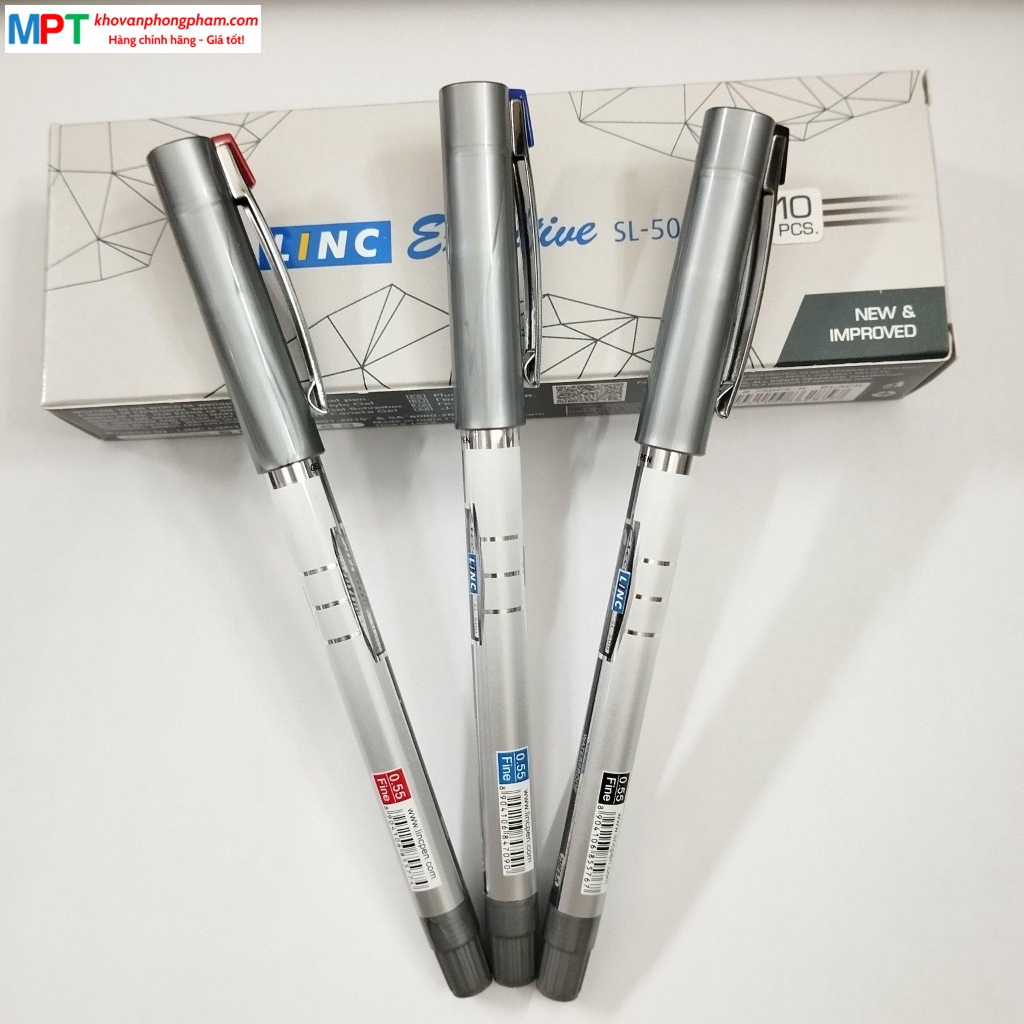 [MẪU MỚI] Hộp 10 Bút nước LINC Excutive SL-500 ngòi 0.55mm