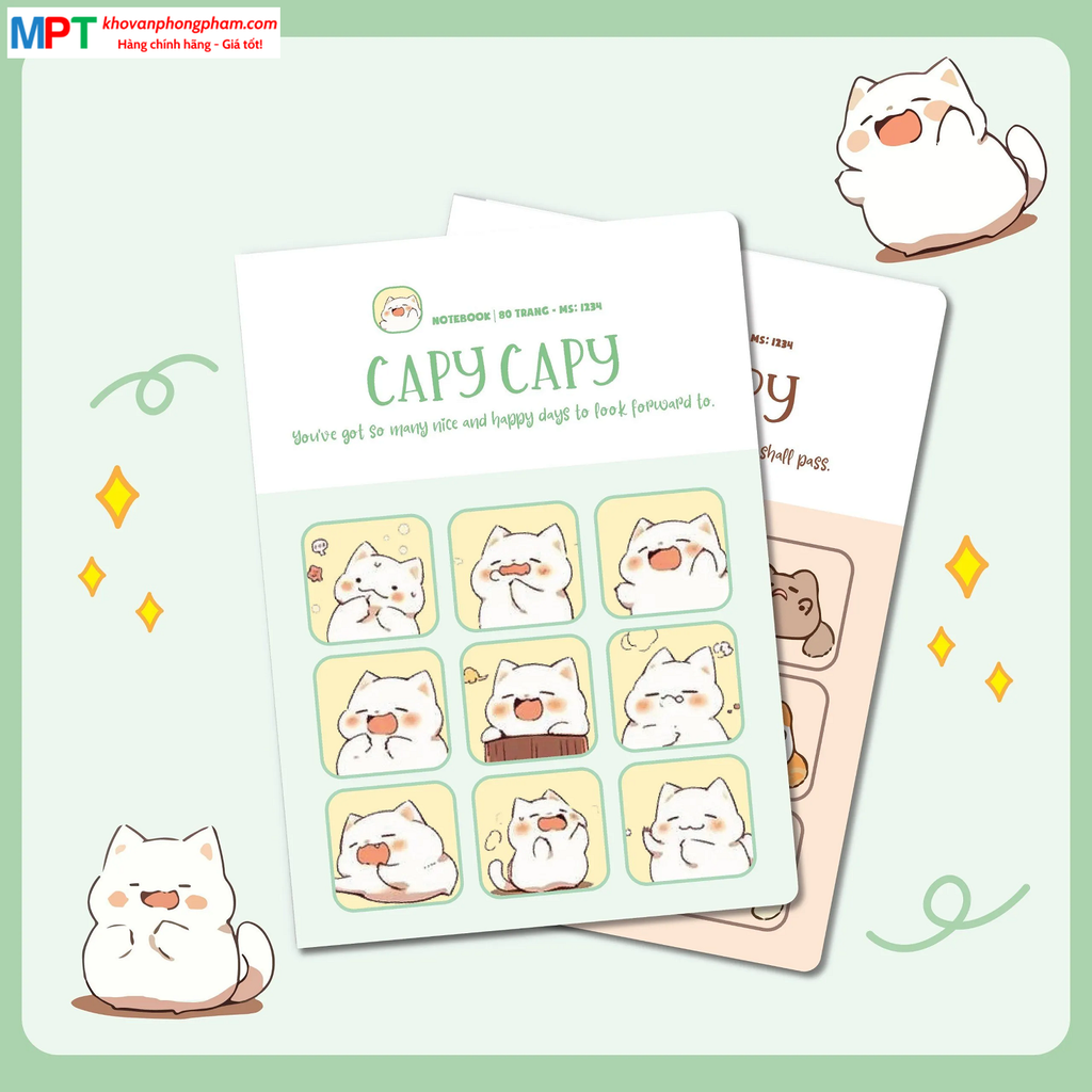 Vở kẻ ngang Hải Tiến 200 trang CAPY CAPY 7130 - Định lượng 70gsm - Mua 03 quyển tặng 1 bút bi