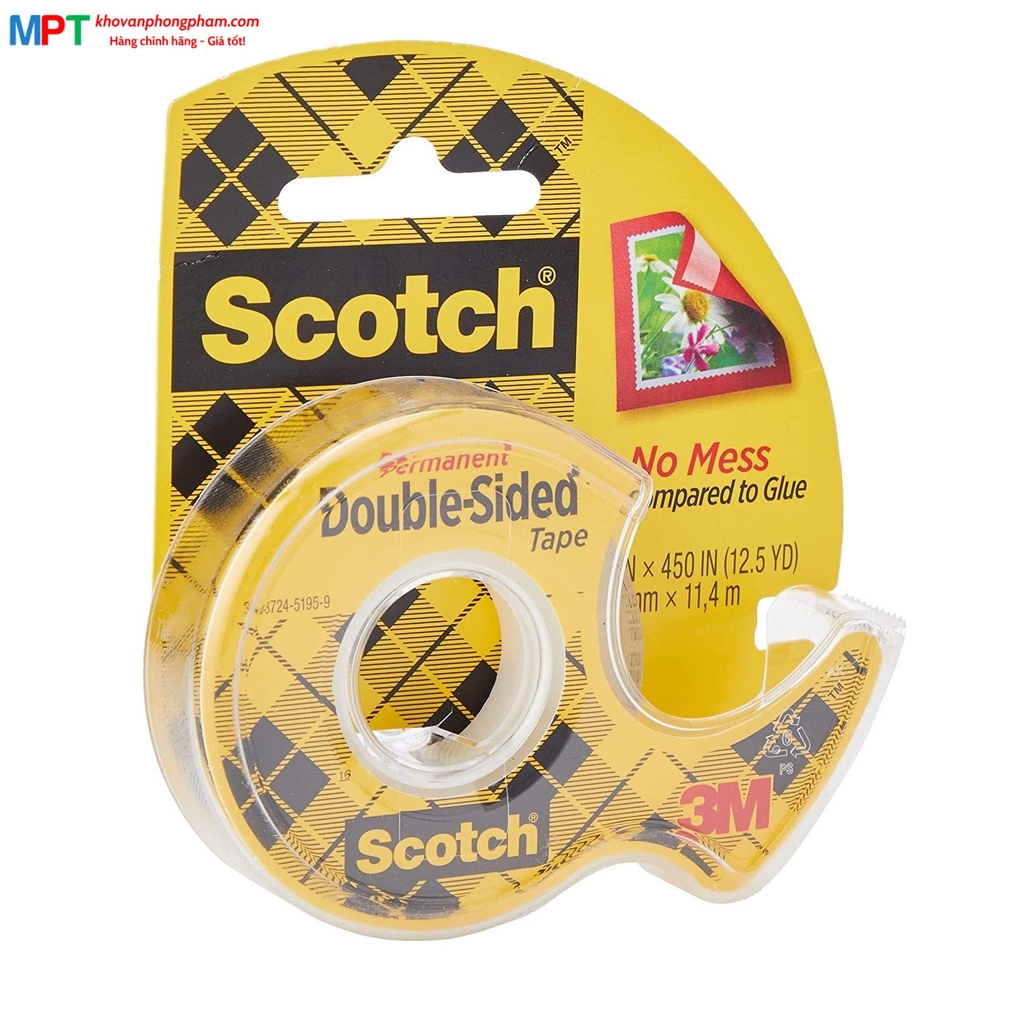 Băng dính 2 mặt trong suốt Silicon 3M Scoth 12.7mm x 11.4m Cat.137
