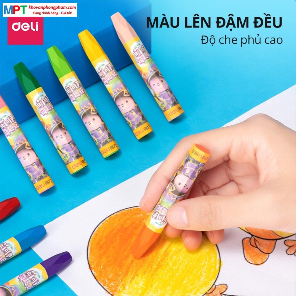 Bút sáp màu dầu 24 màu Deli 6963 (Sáp dầu)