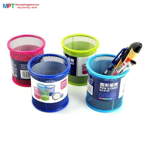 Cắm bút bằng sắt Deli 9153 nhiều màu