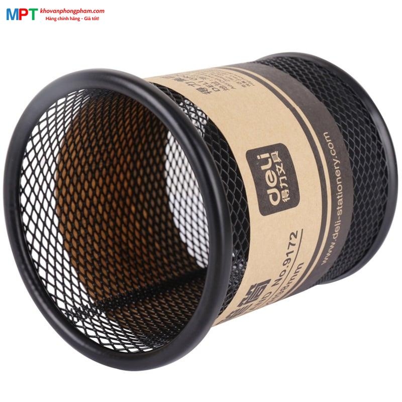 Cắm bút bằng sắt Deli 9172 màu đen