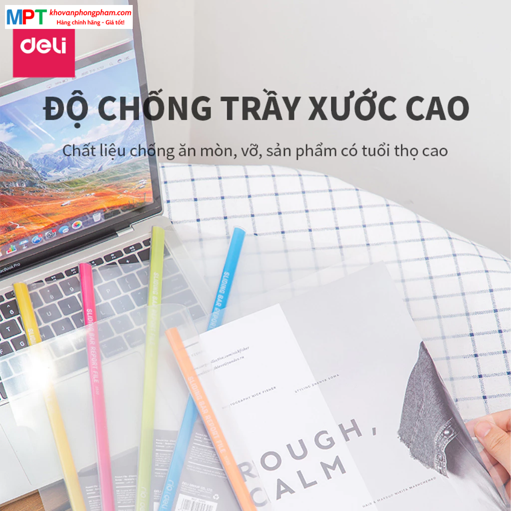 Combo 5 Rút gáy Deli 5530 - Gáy dày 10mm, chất liệu bìa cao cấp