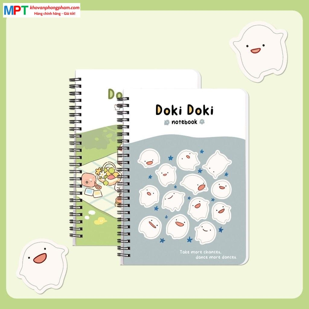 Sổ lò xo Hải Tiến A4 200 trang DOKI DOKI 8533 - Kích thước 210 x 297 mm, Định lượng 70gsm