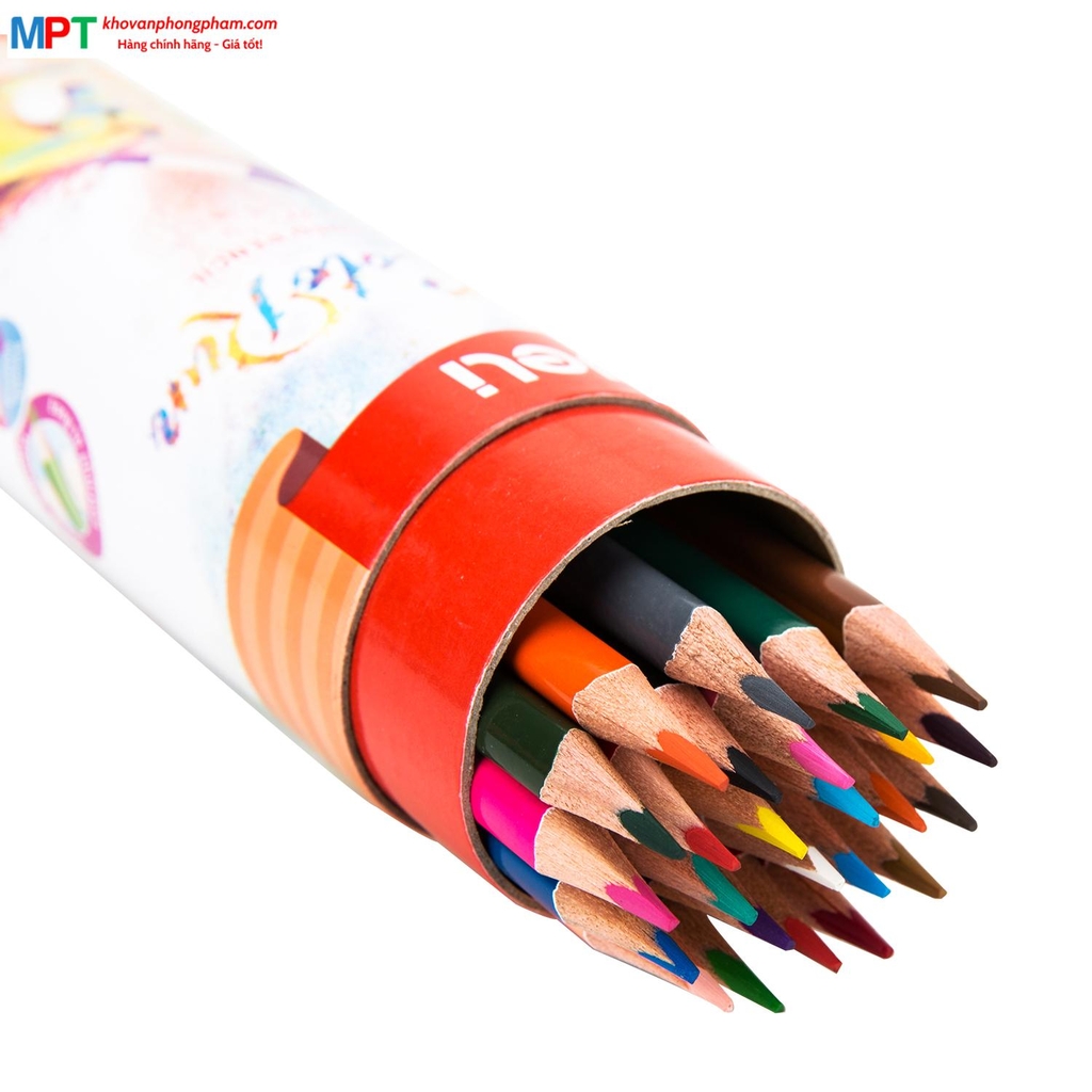Bút chì màu 24 màu Deli EC00327 - ColoRun, cốc giấy, kèm gọt chì