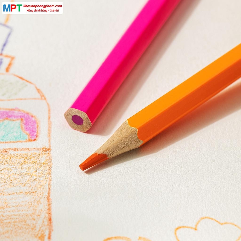 Bút chì màu 18 màu ColoRun Deli EC130-18 - Thân bút hình lục giác, lõi chì 3.0mm