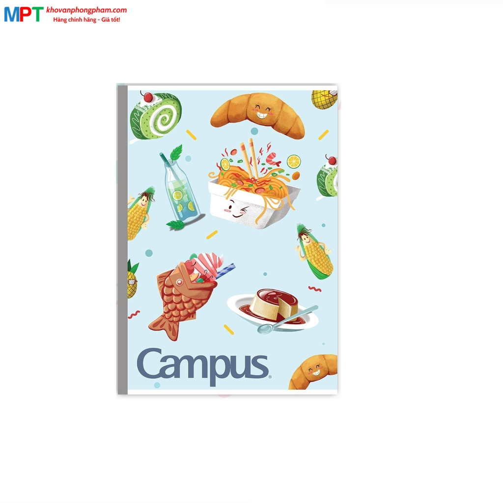Vở kẻ ngang Campus Food 120 trang - Mua 10 quyển tặng 01 bút bi