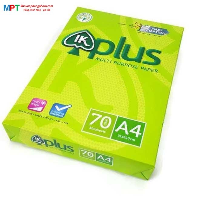 [TẶNG FILE 8 NGĂN] Thùng 5 tập Giấy in A4 IK Plus ĐL70gsm