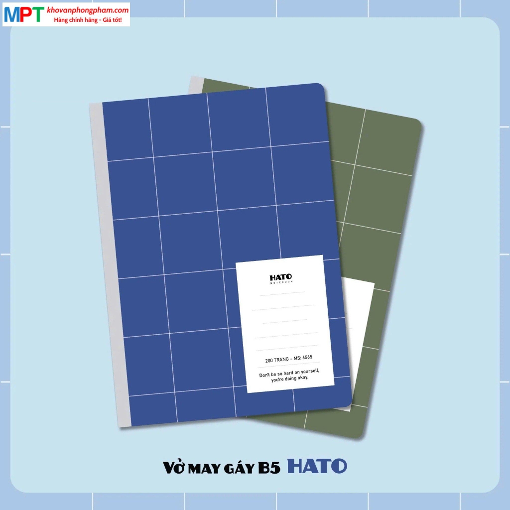 Vở kẻ ngang may gáy Hải Tiến 120 trang HATO 8632 - Định lượng 70gsm - Giấy vàng chống lóa - MUA 10 TẶNG 1 BÚT BI