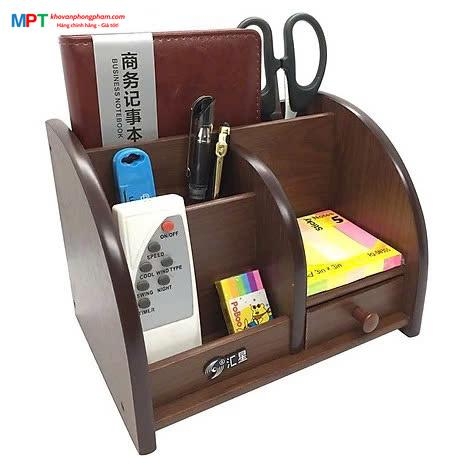 Cắm bút gỗ HX-1018 - Kích thước: 202 x 143 x 148mm