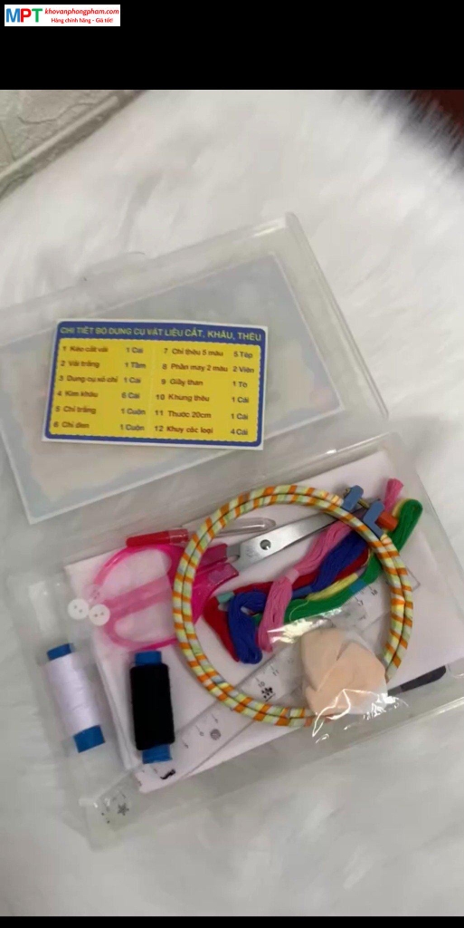 Bộ dụng cụ vật liệu cắt khâu thêu Lớp 5 Hoa Minh