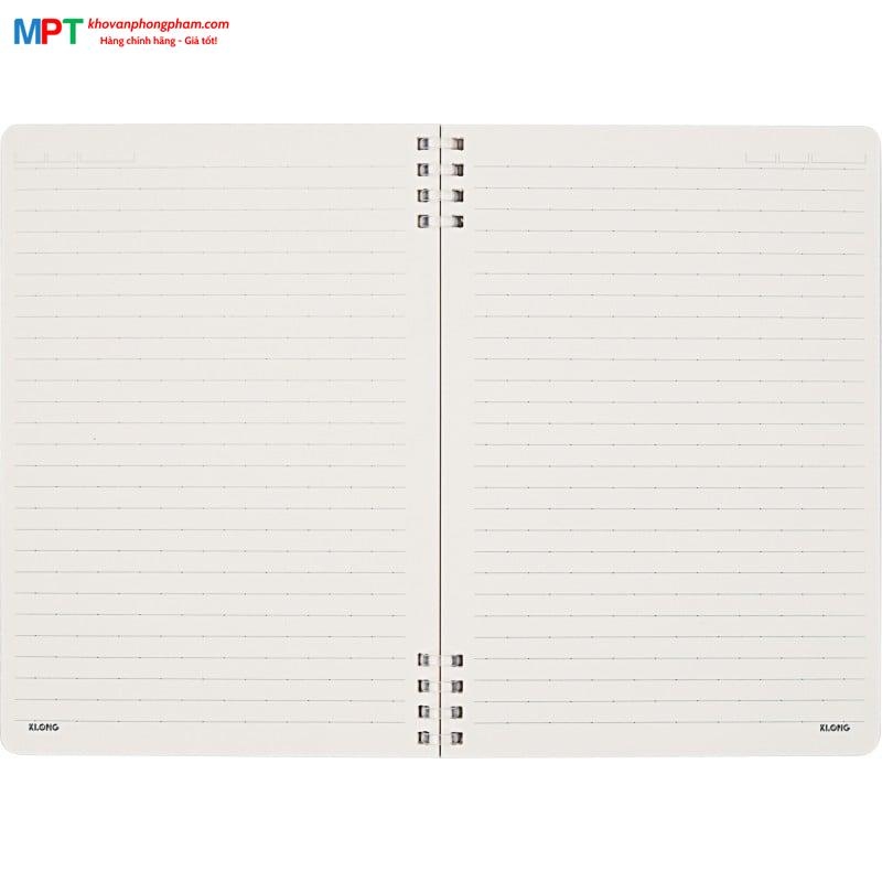 Sổ lò xo KLONG Dot Line nhựa mềm 2 đầu khổ A5 120 trang 514 - Định lượng 100gsm - Kích thước 148x210mm