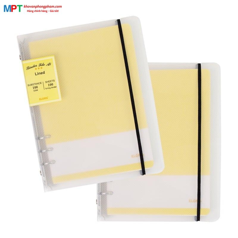 Sổ còng sắt KLONG kẻ ngang nét đứt khổ A5 100 tờ 517 - Định lượng 100gsm - Kích thước 148x210mm