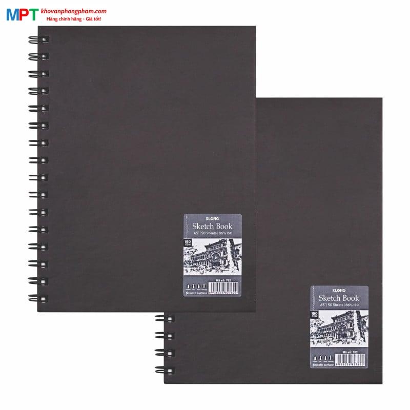 Sổ vẽ phác thảo giấy trơn Sketch Book A5+ Klong 50 tờ 762 - Định lượng 150 g/m² - Kích thước 158x210mm