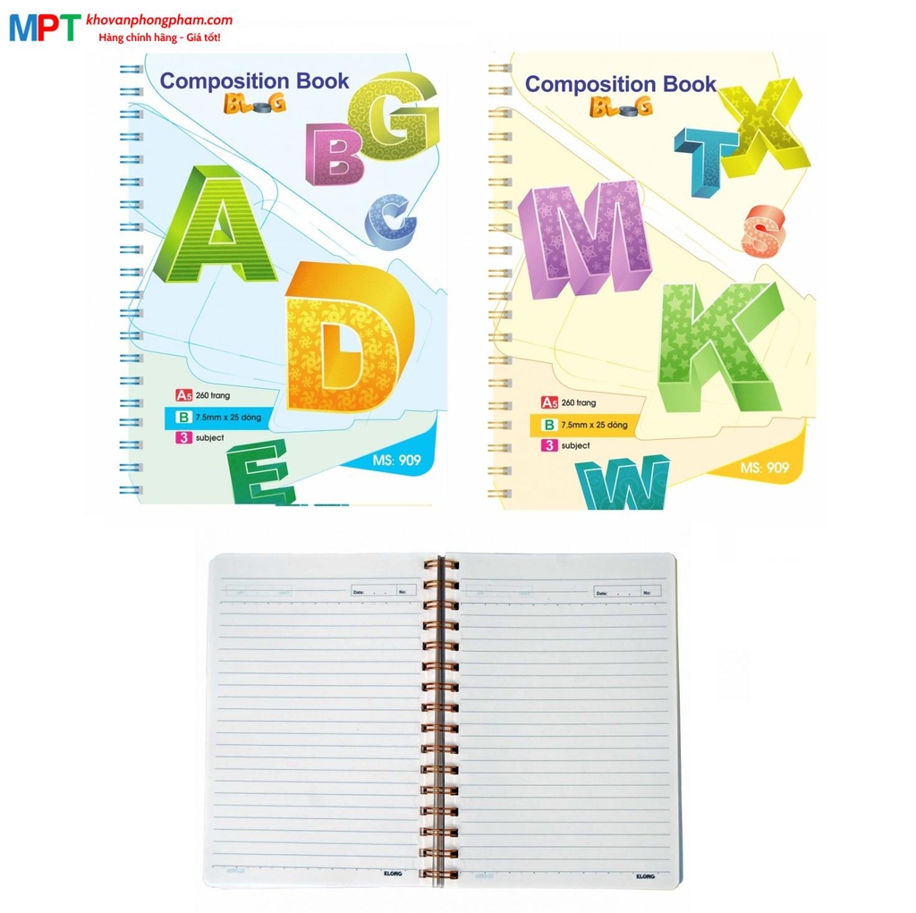 Sổ lò xo Klong A5 260 trang 909 (148x210mm)