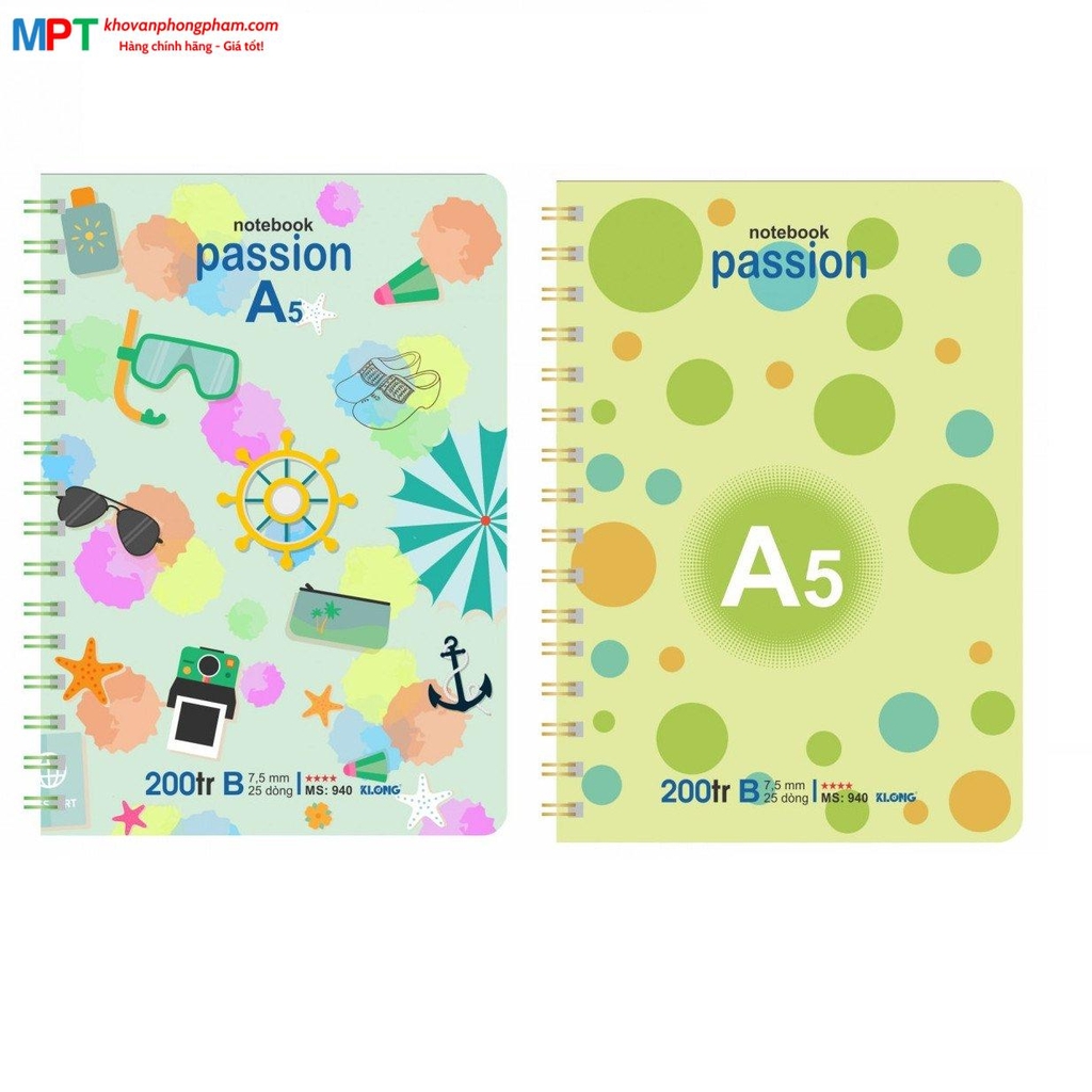 Sổ lò xo Klong A5 200 trang 940 (148x210mm)