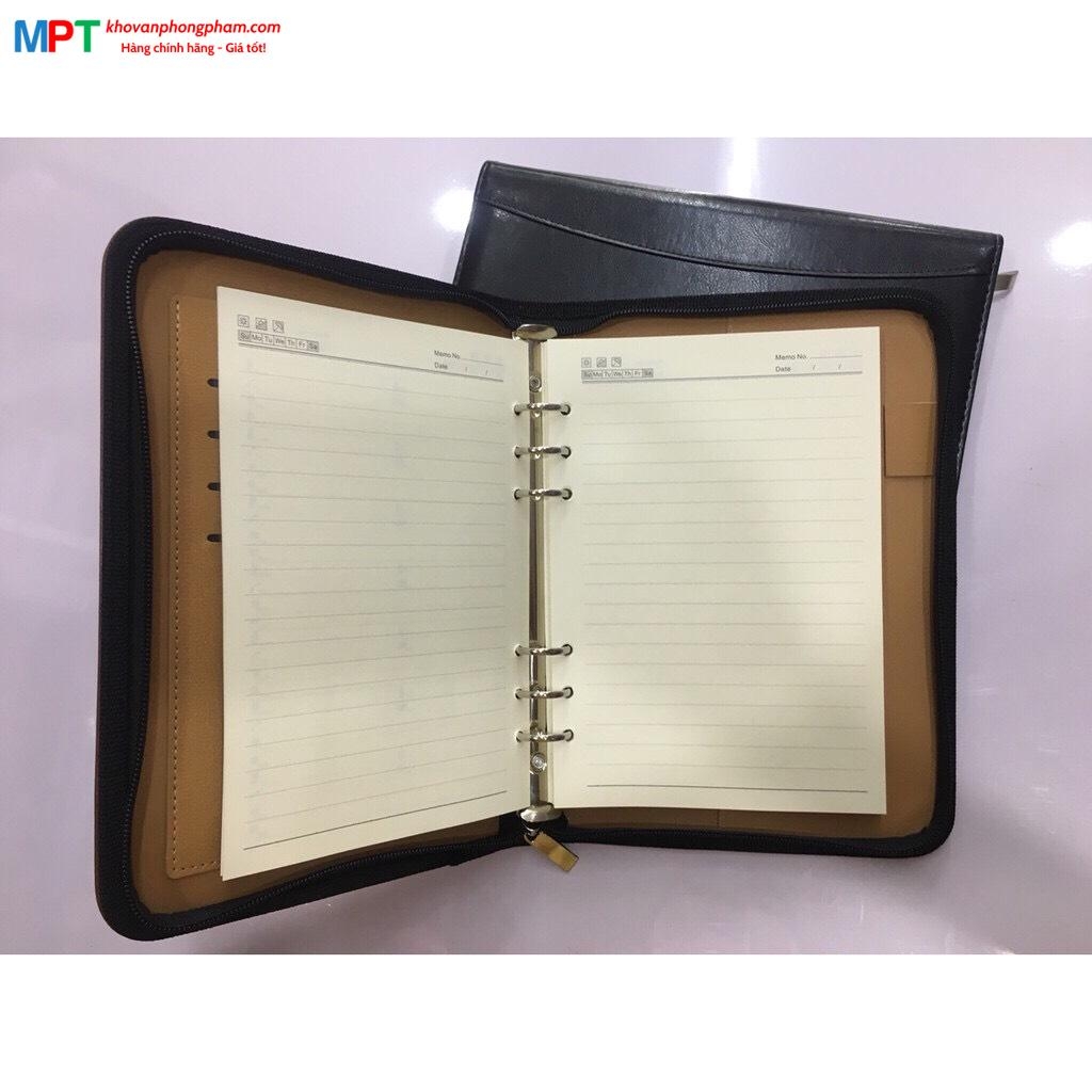 Sổ còng bìa da kéo khóa B5 L109 (175x250mm)