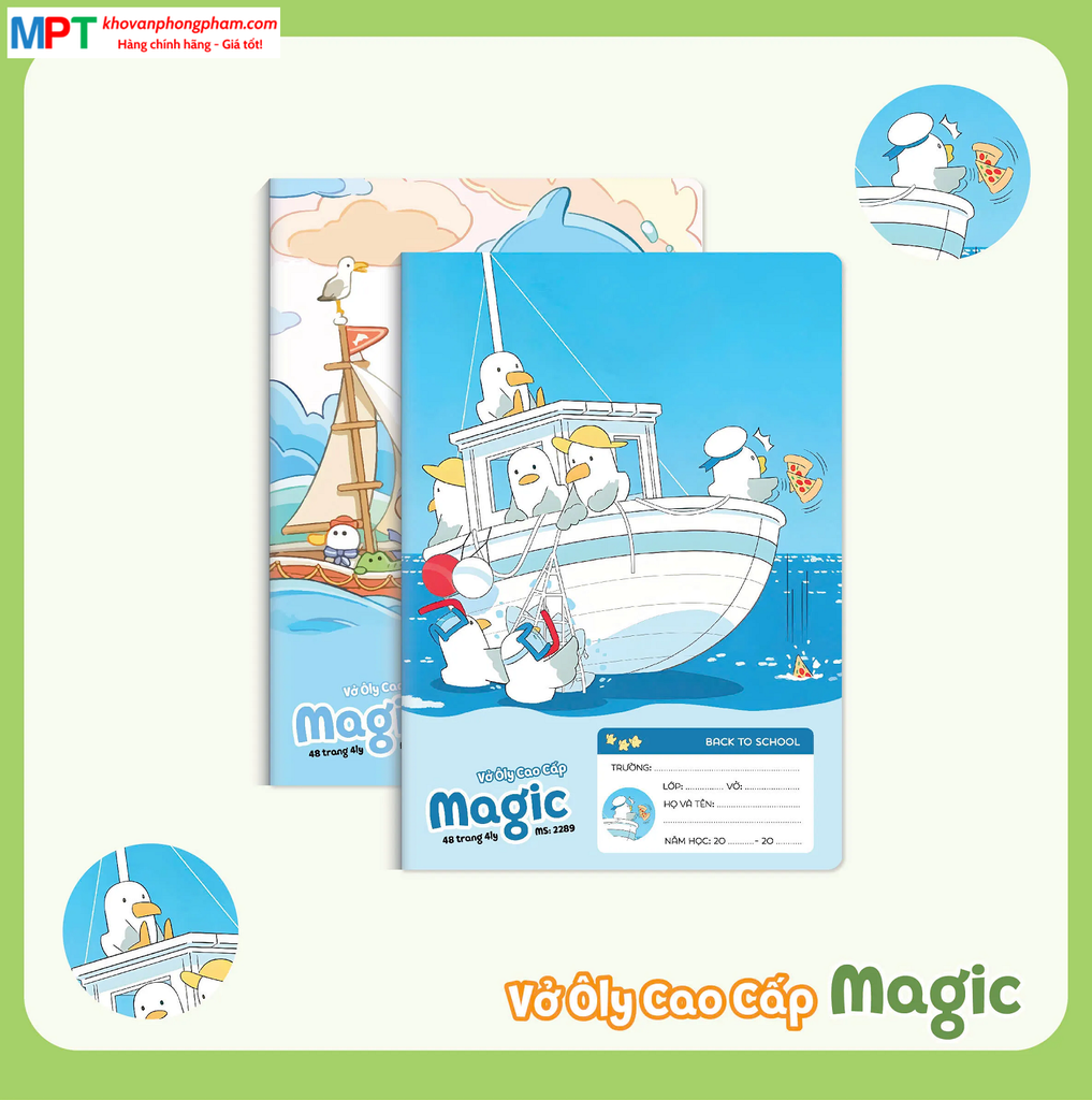 Vở 4 ôly MAGIC 48 trang Hải Tiến 2289 - Định lượng 100gsm - Mua 10 quyển tặng 1 bút chì