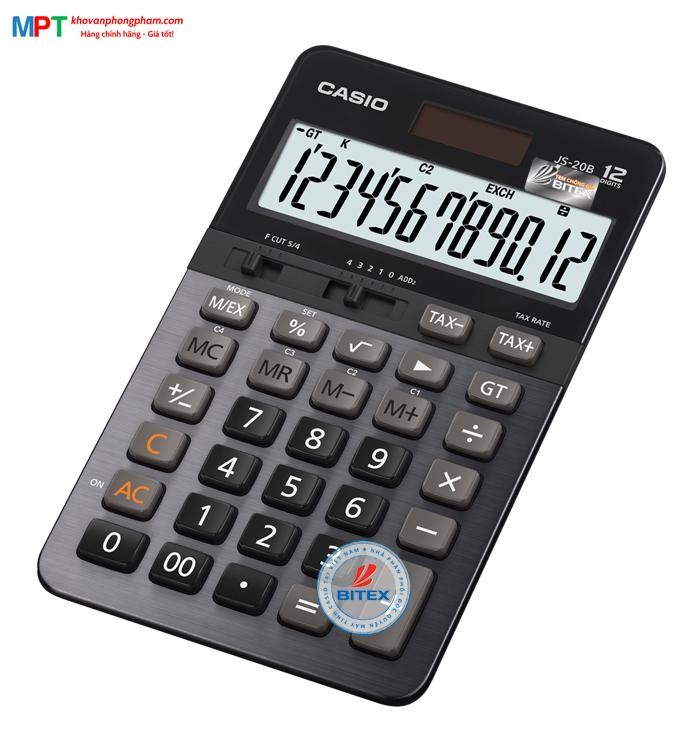 [CHÍNH HÃNG DO BITEX PP] Máy tính Casio JS-20B hiển thị 12 số - Tặng file 20 lá Double A
