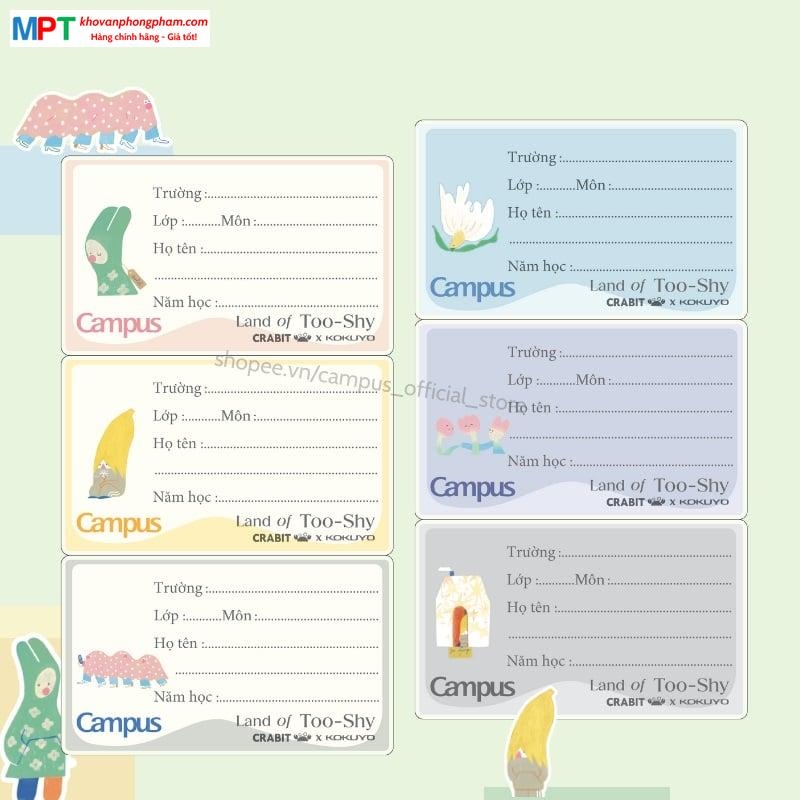 Nhãn vở Campus Land of Too Shy NT-18LTS - 18 cái/tập