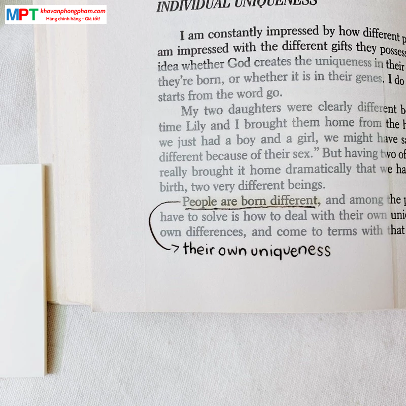 Giấy nhớ trong suốt 3x2 - Kích thước: 76x50mm - 50 tờ/tập