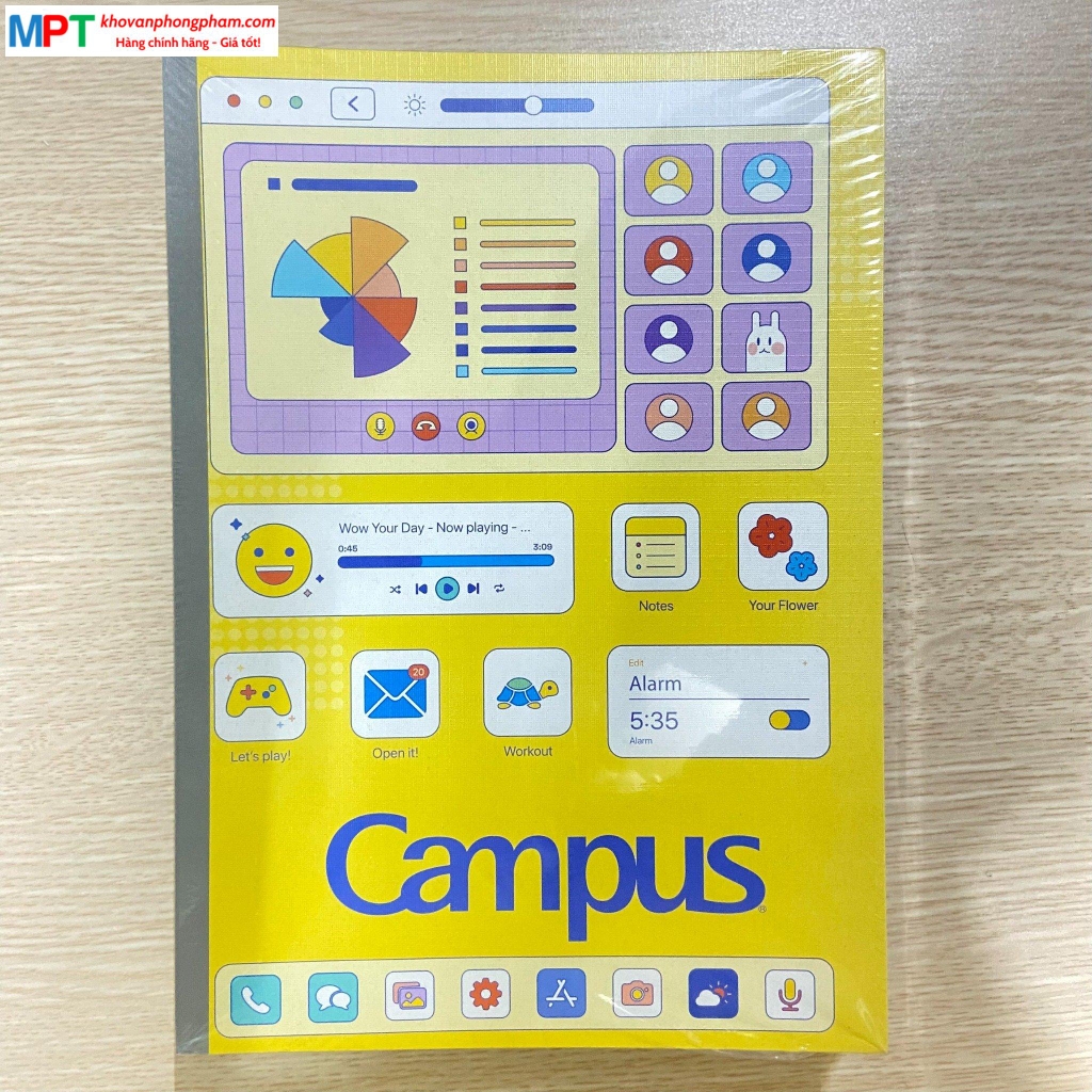 [MẪU MỚI 2022] Vở Campus PC OLD 80 trang kẻ ngang có chấm - Mua 10 quyển tặng 1 bút bi