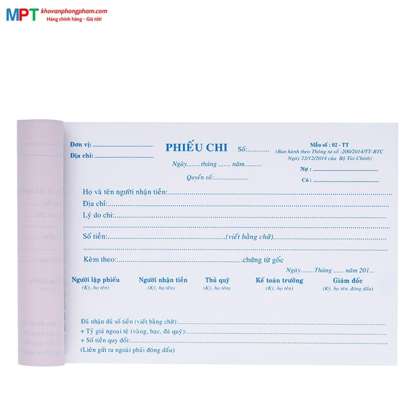 Phiếu chi A5 2 liên, 3 liên (13x19cm)