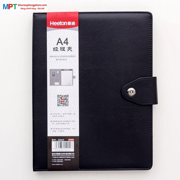 Bìa trình ký da có máy tính Heeton Q8839 (245x322mm)