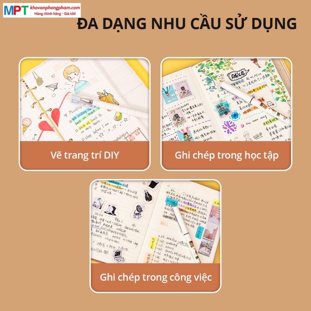 [MUA 10 TẶNG BÚT CHÌ] Ruột bút gel Deli SE124 nét 0.35mm dùng thay thế cho bút gel SA130/A122 - Mực đen