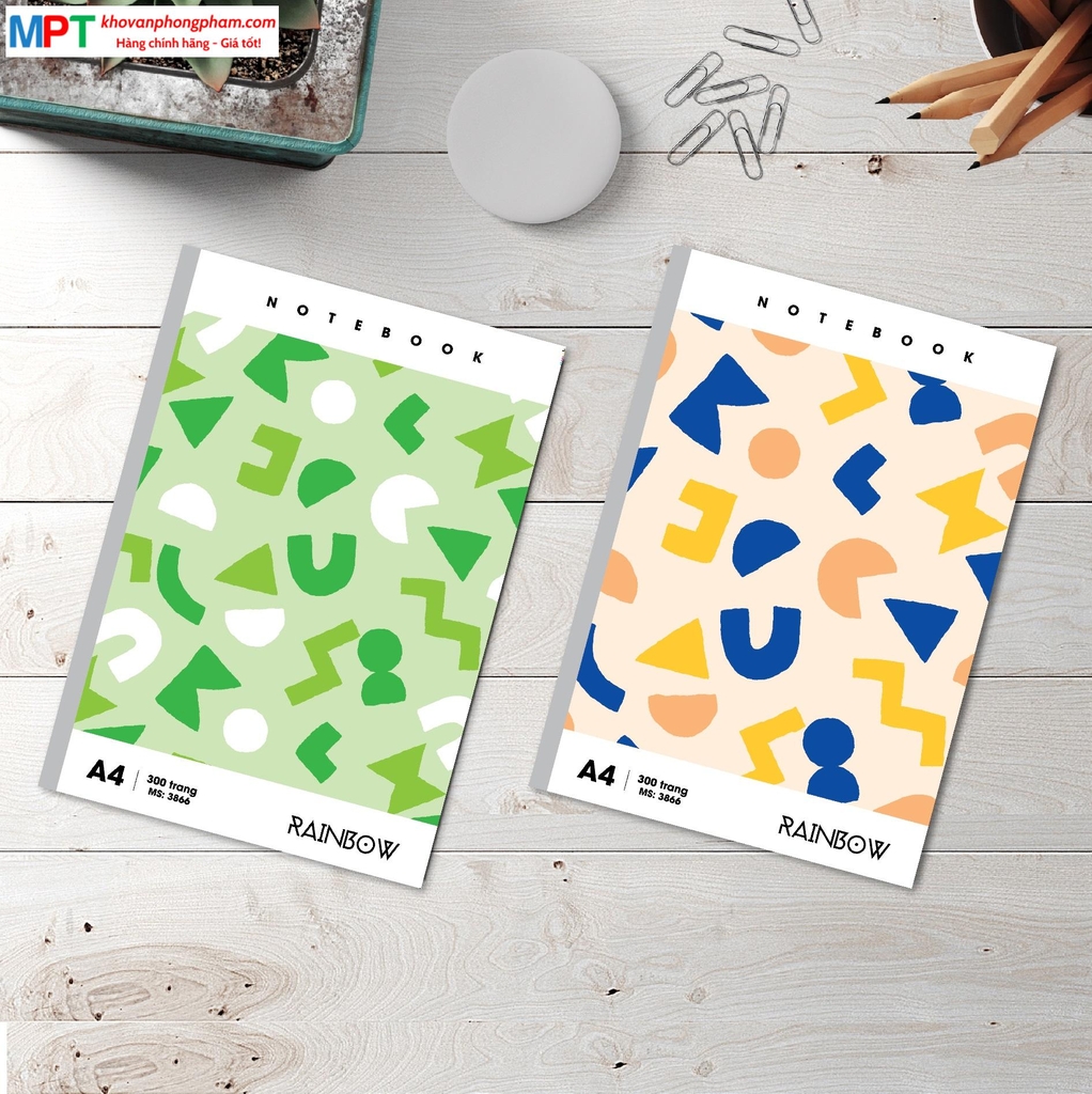 Sổ may gáy Rainbow A4 Hải Tiến 300 trang 3866 - Bìa bồi cao cấp