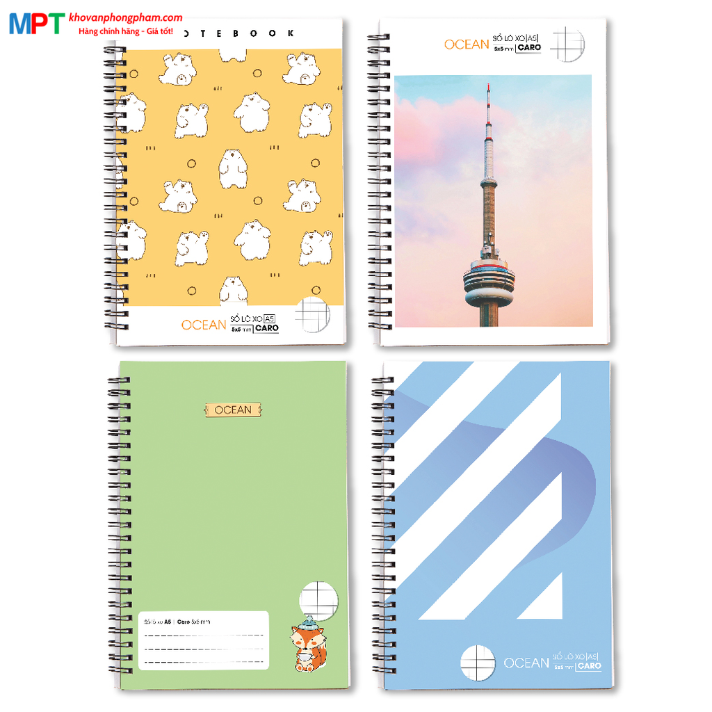 Sổ Caro lò xo Ocean A5 200 trang 6409