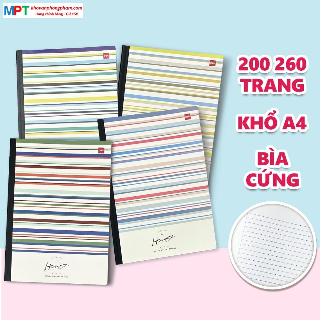 Sổ bìa bồi A4 Deli 360 trang CNB547-360 - Kích thước: 210x297mm