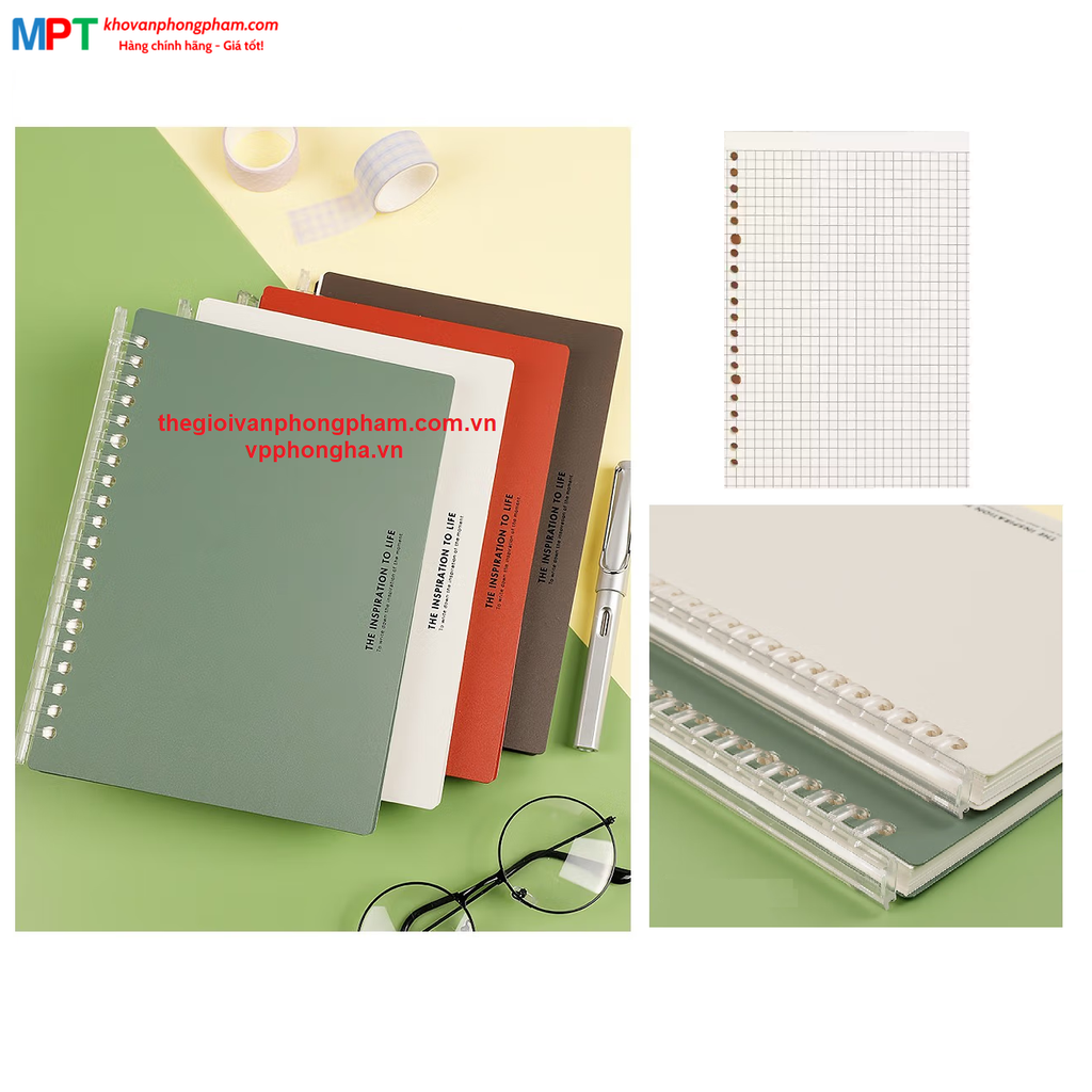 Sổ kẻ Caro A5 Heeton D25-256 - Kích thước 145x210mm (Sổ còng kẻ ô vuông)