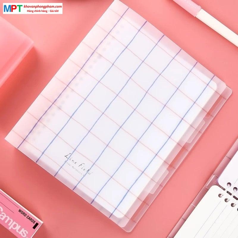 Sổ Binder còng nhựa dòng kẻ ngang có chấm Campus Line Filed khổ B5 - 50 tờ đơn