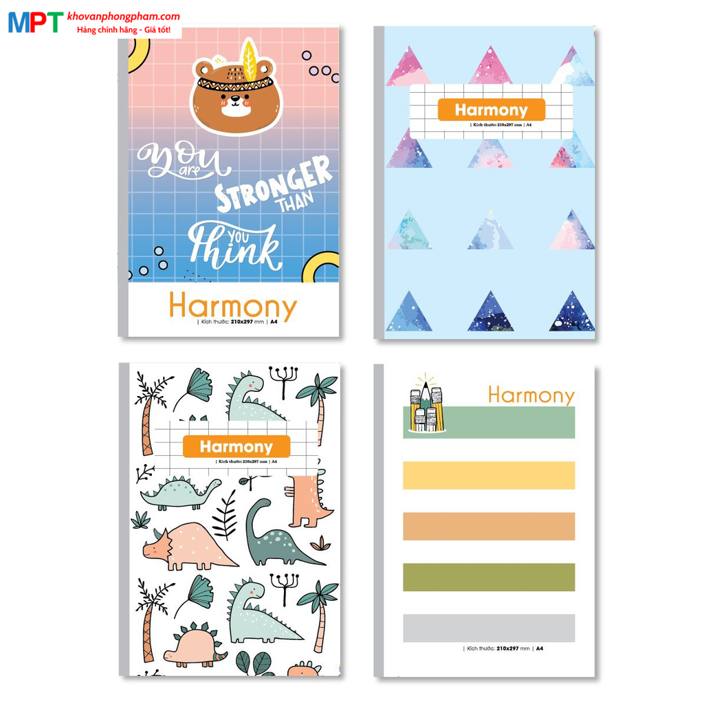 Sổ ghim A4 Hải Tiến Harmony 300 trang 3606 có lề (210x297mm)