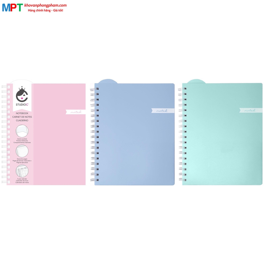 [THANH LÝ] Sổ lò xo bìa nhựa A5 Studio C 160 trang 3705