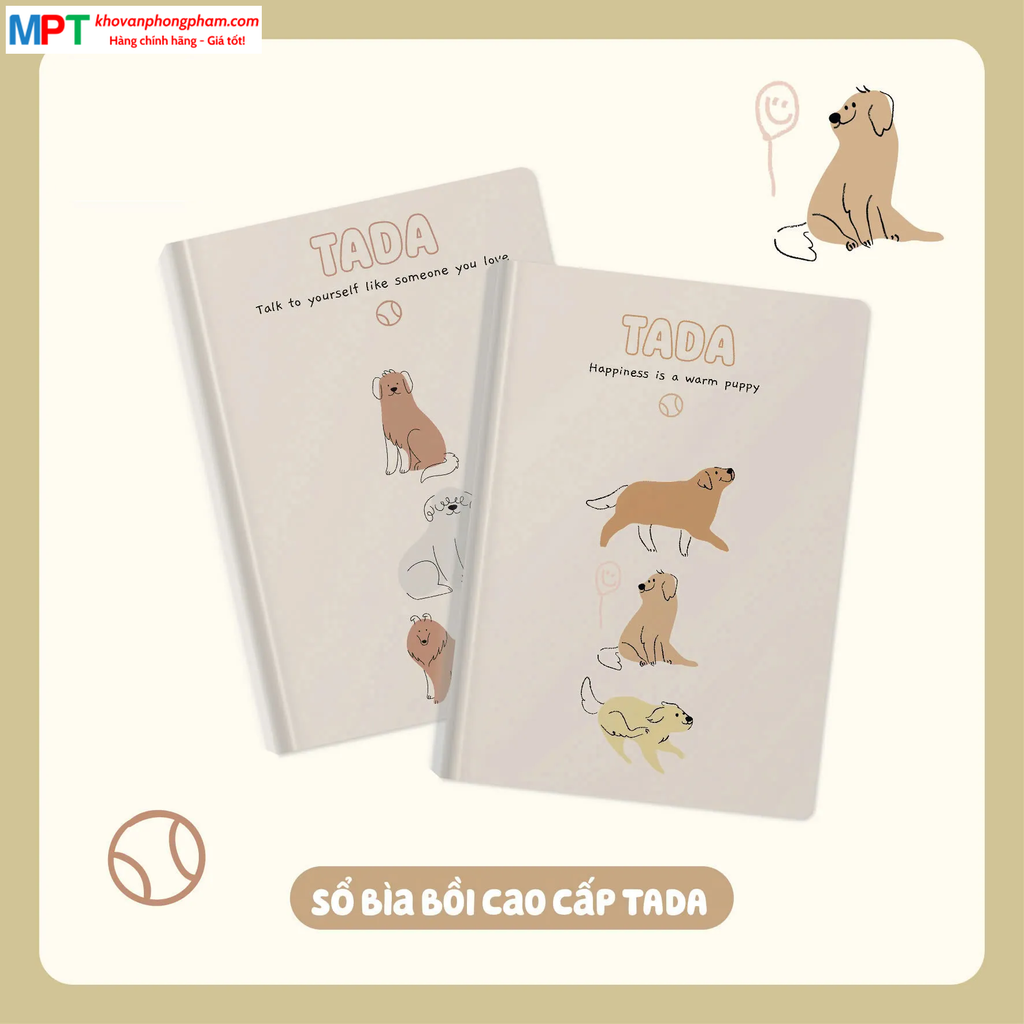 Sổ bìa bồi TADA 6 - 200 trang 8717 - Kích thước 150 x 210mm - Định lượng 80gsm, dòng kẻ ngang
