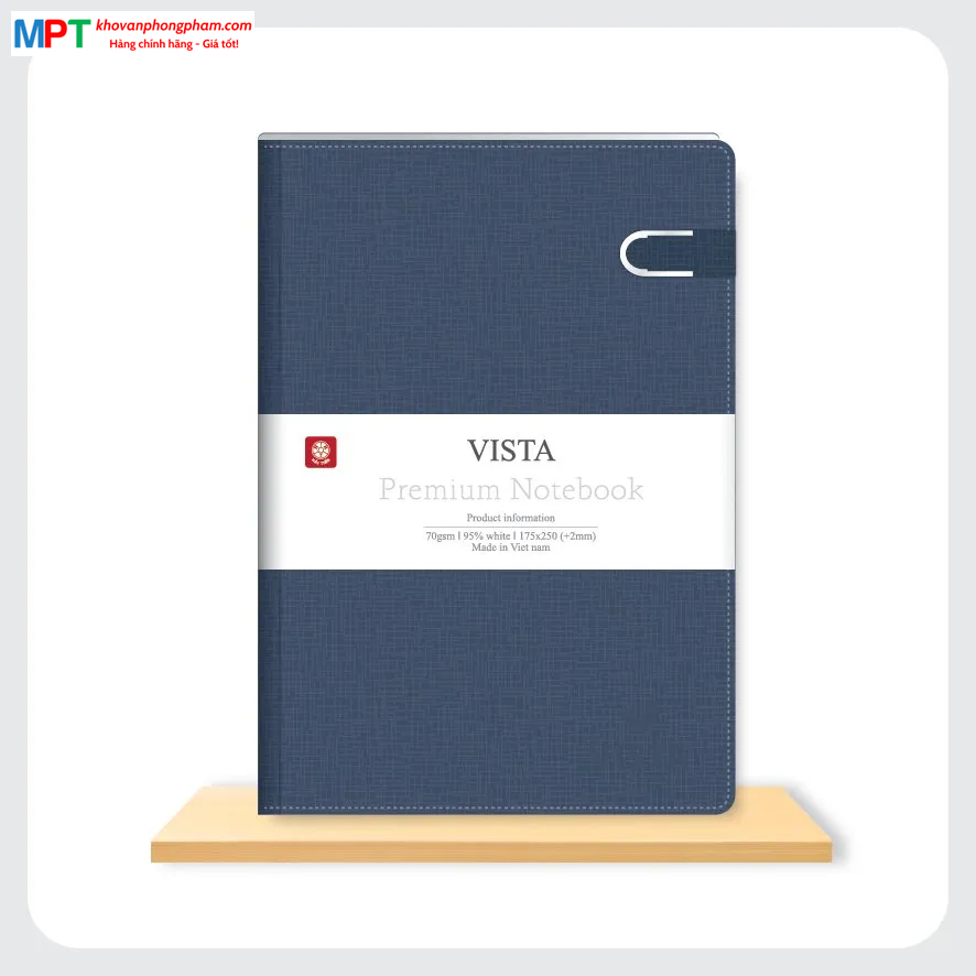Sổ bìa da cao cấp VISTA 5 khuy bấm nam châm 200 trang 8441 - Kích thước: 135x195mm