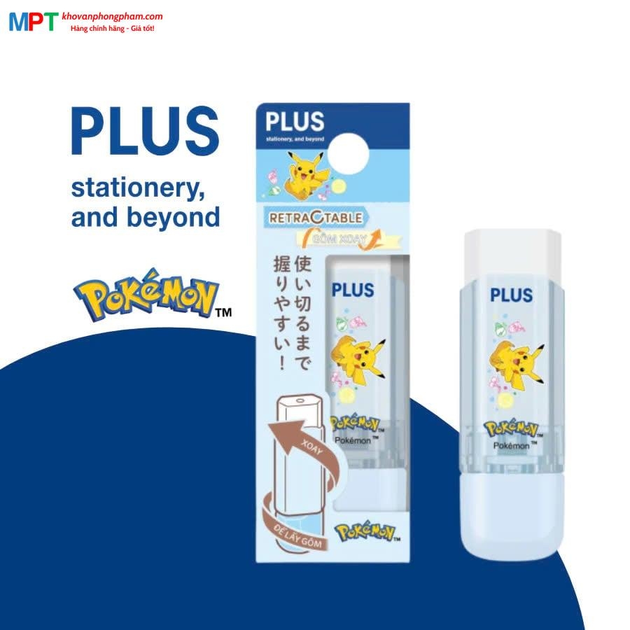 Tẩy chì Xoay PLUS Pokemon - Kích thước 66 x 21 x 13 mm