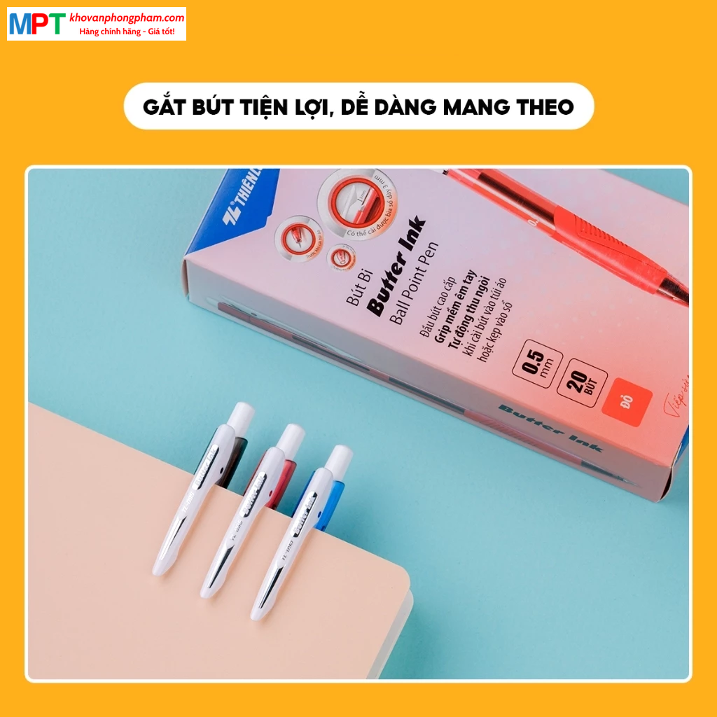 Bút bi Thiên Long TL-095 ngòi 0.5mm - Bút bi Butter Ink