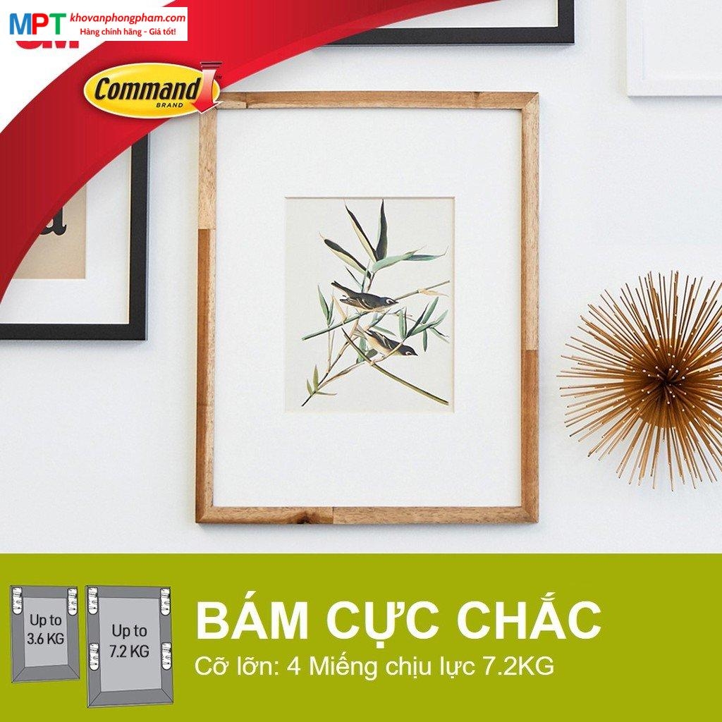 Miếng dán treo tranh 3M Command 17203-ES - Màu trắng, chịu tải 5.4kg - Vỉ 8 miếng vừa, 4 miếng nhỏ (Nhập khẩu bởi 3M Việt Nam)
