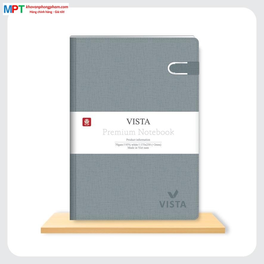 Sổ bìa da cao cấp VISTA 6 khuy bấm nam châm 200 trang 8403 - Kích thước: 150x210mm (Khổ A5)