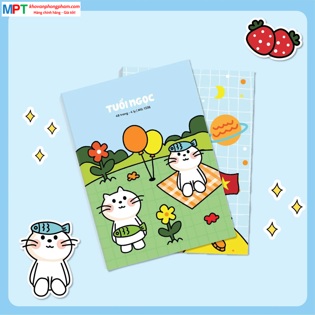 Vở 4 ô ly Hải Tiến 48 trang Tuổi Ngọc 1336 - Định lượng 70gsm - Mua từ 240 quyển chiết khấu 5%