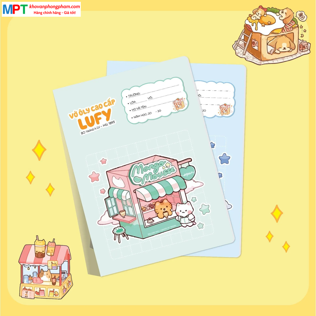 Vở 4 ô ly LUFY 48 trang Hải Tiến 1886 - Định lượng 100gsm - Mua 10 tặng 1 bút chì