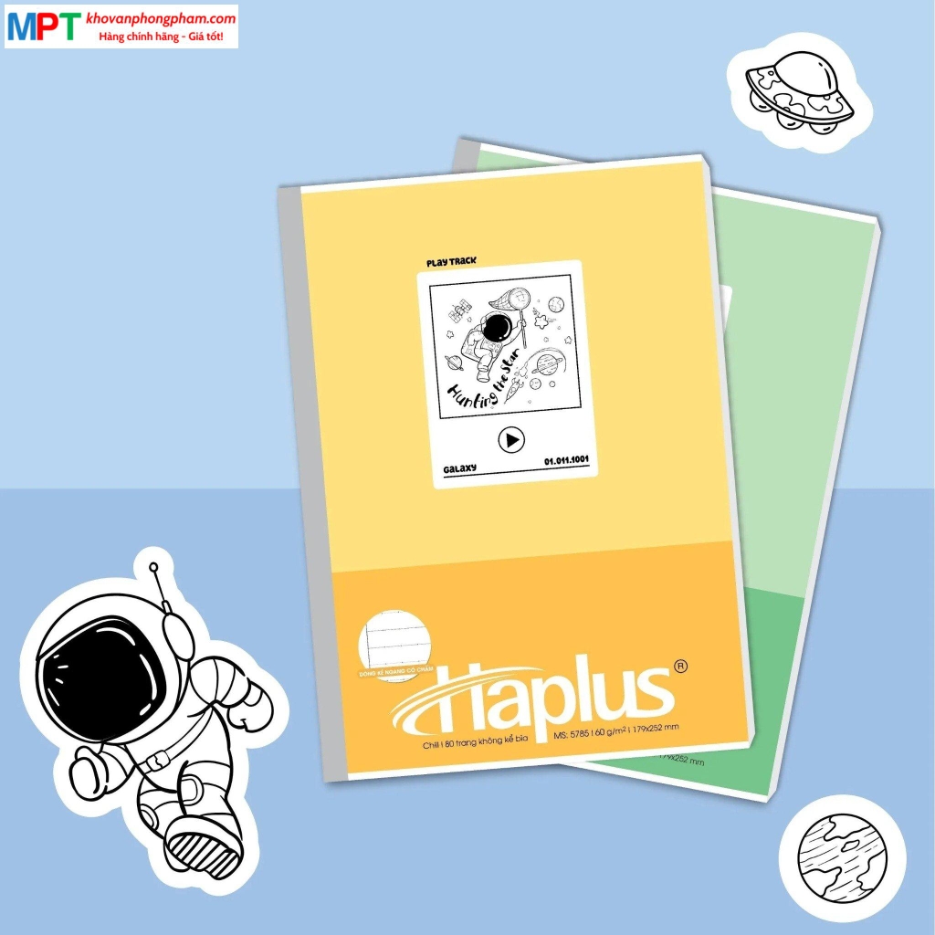 Vở kẻ ngang có chấm Haplus 120 trang CHILL 5792 - Định lượng 60gsm - Mua 10 quyển tặng 01 bút bi