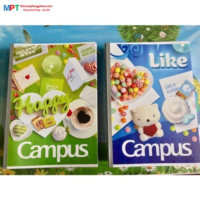 Vở kẻ ngang Campus Gift 80 trang - Mua 10 quyển tặng 01 bút bi