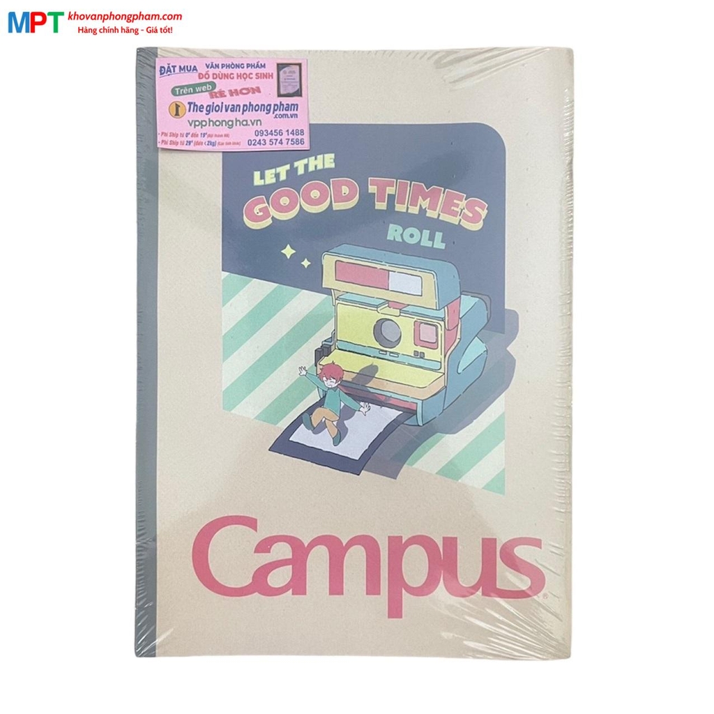 [MẪU MỚI 2023]  Vở kẻ ngang có chấm campus RETRO 200 trang - Mua 5 quyển tặng bút bi