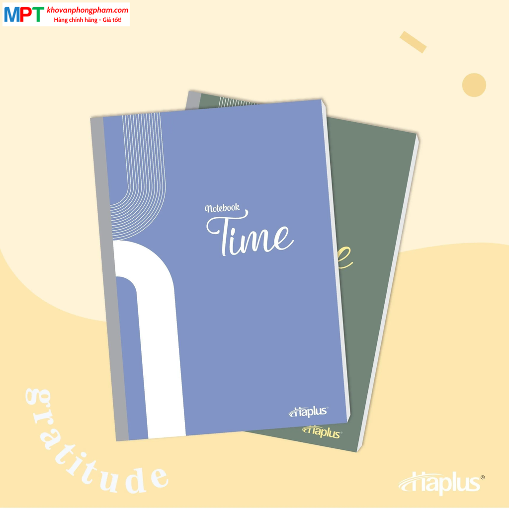 Vở kẻ ngang Haplus 120 trang Time 5518 - Định lượng 60gsm - Mua 10 quyển tặng 01 bút bi
