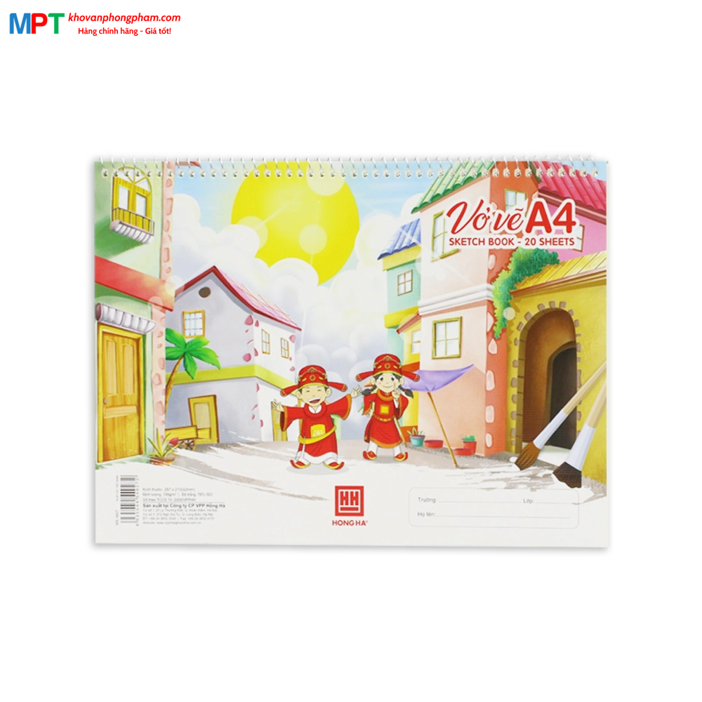 Vở vẽ A4 Hồng Hà lò xo 20 tờ 4927